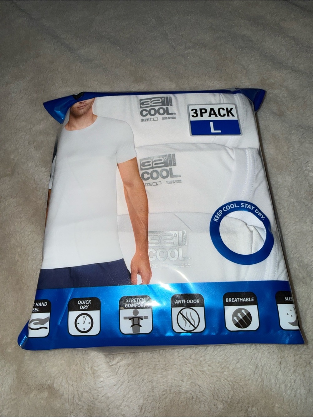 32 Degrees Men's White Crew Neck 3-Pack - L - Picture 3 of 5